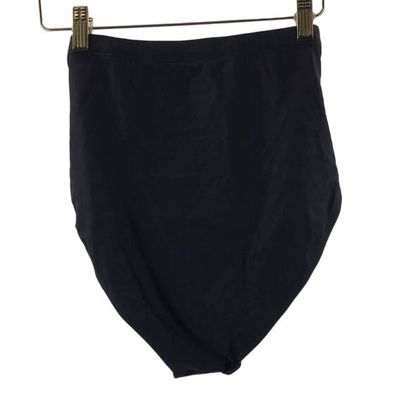 BLOOMCHIC 12 L black leopard print belted buckle high waist swim bottom NWT B92 - Picture 3 of 8